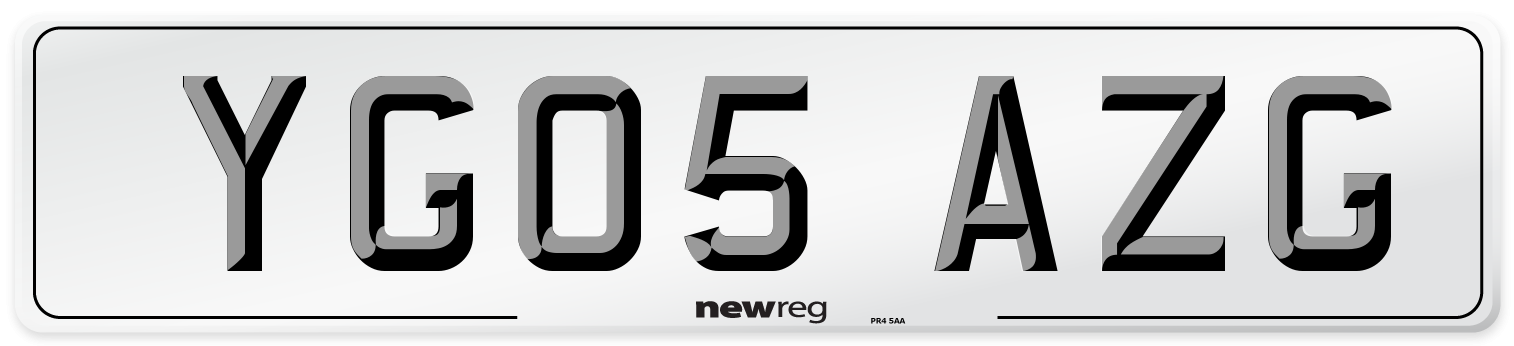 YG05 AZG Number Plate from New Reg